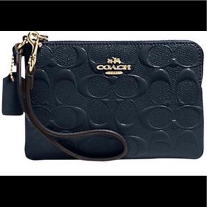 COACH Corner Zip Wristlet F65752 Midnight